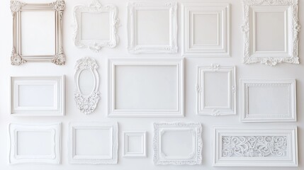Picture frame. Empty. White background.