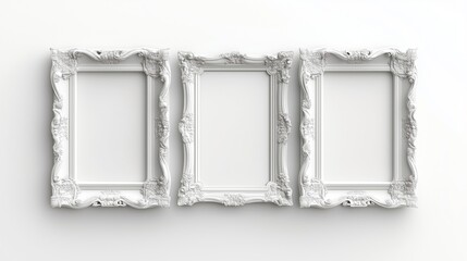 Picture frame. Empty. White background.