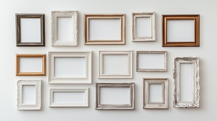 Picture frame. Empty. White background.