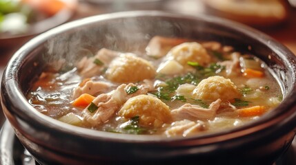 Hearty Chicken Soup with Delicious Dumplings