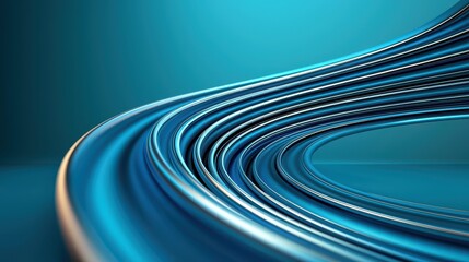 A vivid, abstract image featuring smooth, flowing lines in shades of blue, creating a sense of depth and fluidity.