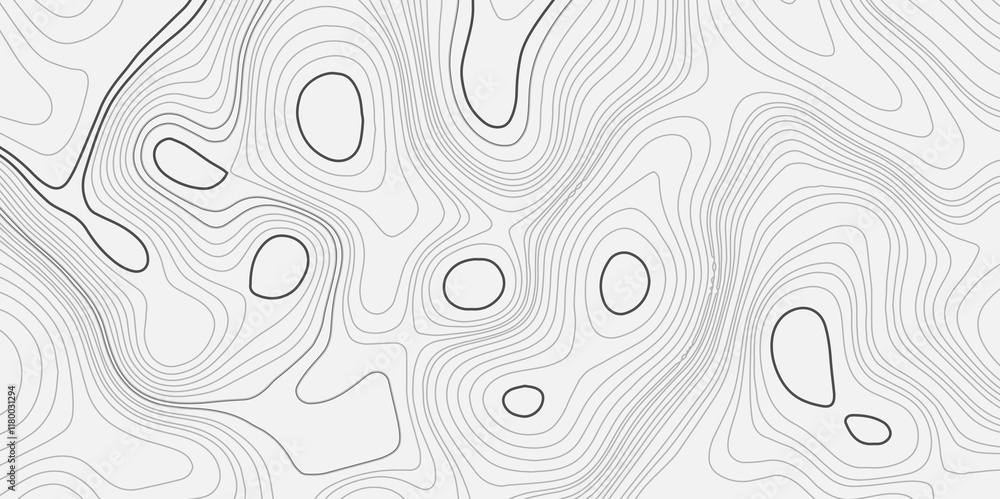 Poster abstract topography circle with contour map waves paper topo relief line map mountain background. cu