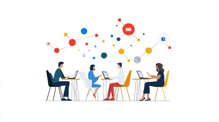 Team Collaboration And Brainstorming Session With Diverse Professionals Discussing Ideas And Sharing Insights Through Digital Platforms And Technology