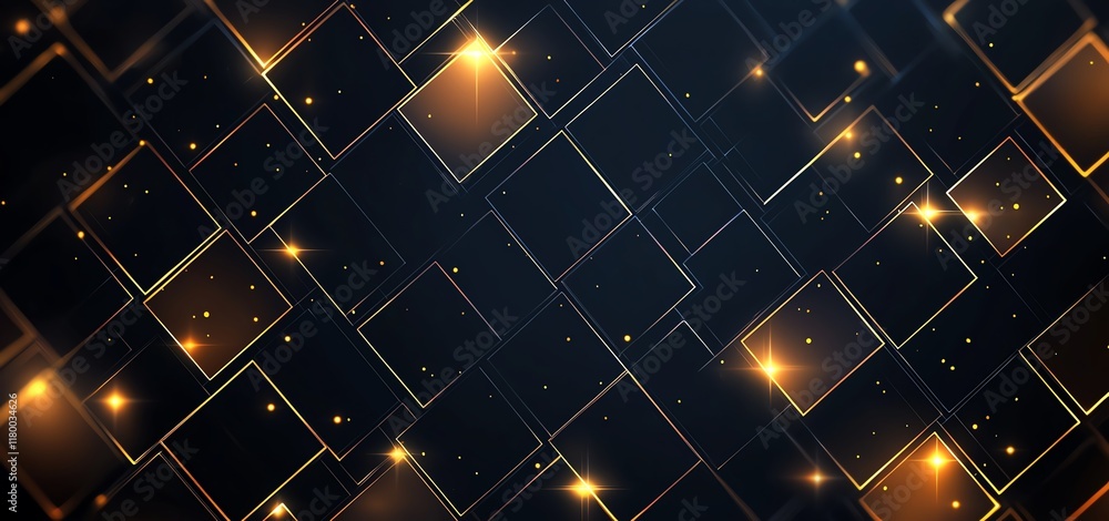 Aufkleber a stunning collection of glowing squares on a dark background, creating an elegant and modern visual