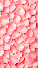 Obraz premium pink rose petals arranged in a seamless, textured pattern, ideal for background or romantic designs