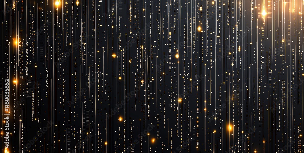 Poster a mesmerizing cascade of shimmering lights against a dark backdrop, creating a magical atmosphere pe