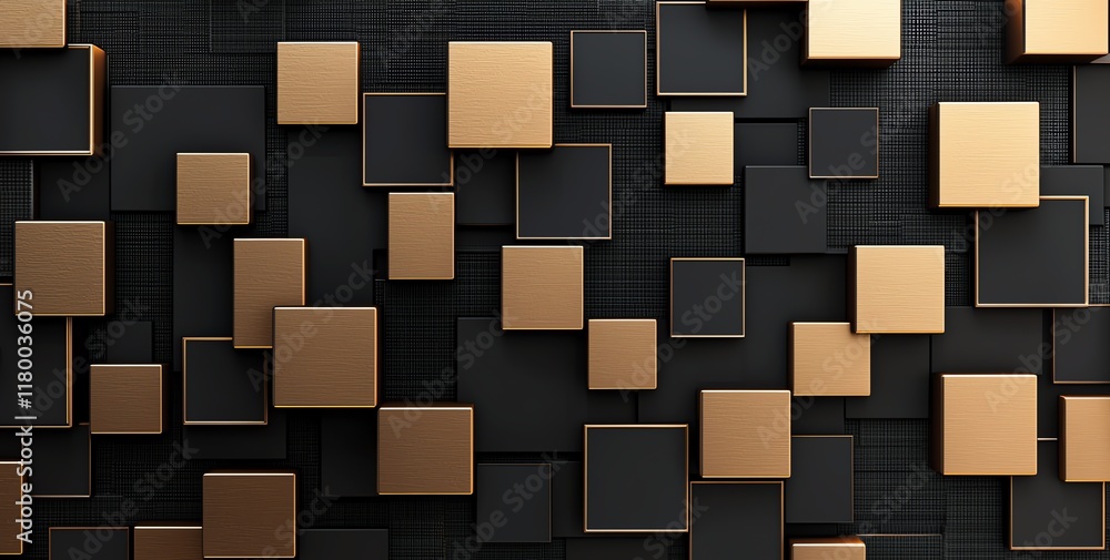 Poster a visually captivating abstract background featuring an arrangement of 3d geometric shapes in a mode