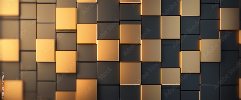 Aufkleber a visually striking image showcasing a series of geometric patterns in black and gold. this modern d