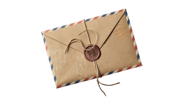 Sealed airmail envelope