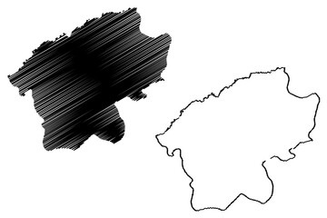 Bartin (Provinces of the Republic of Turkey) map vector illustration, scribble sketch Bartin ili map