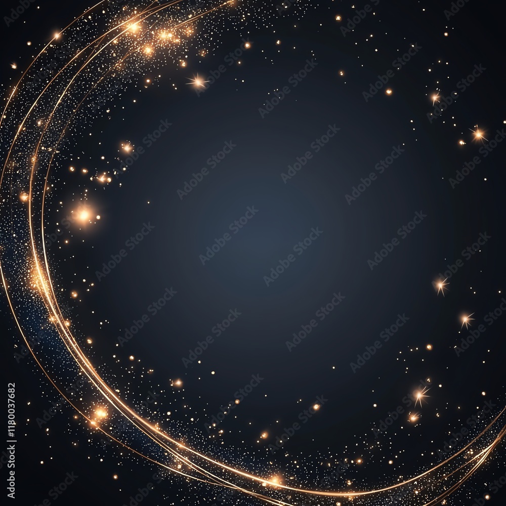 Aufkleber a stunning abstract background featuring a dark canvas illuminated by swirling golden sparkles and s