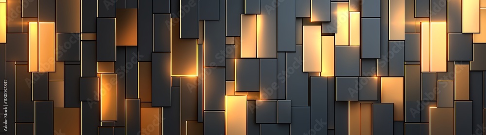 Poster a visually striking composition featuring a modern abstract design with geometric shapes and illumin