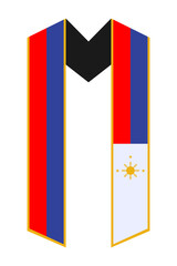 Filipino Flag Inspired Graduation Sash Vector Illustration