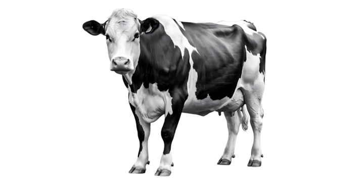 Black and white cow