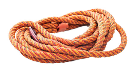 Obraz premium Climbing Belay Rope for Safe Climbing - Isolated on White Background