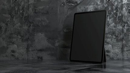 tablet mockup with blank screen standing on surface