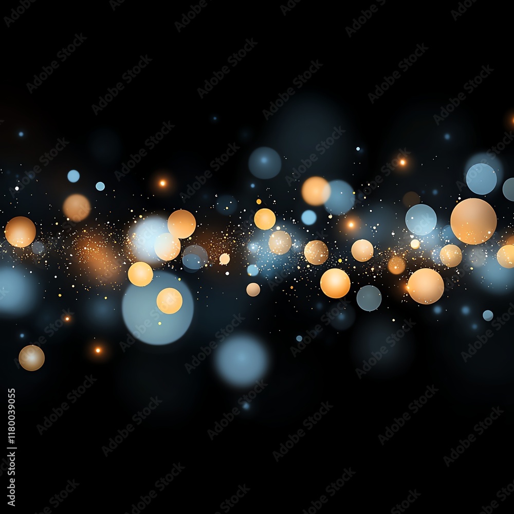 Poster an abstract design featuring colorful glowing orbs on a dark background, perfect for use in modern d