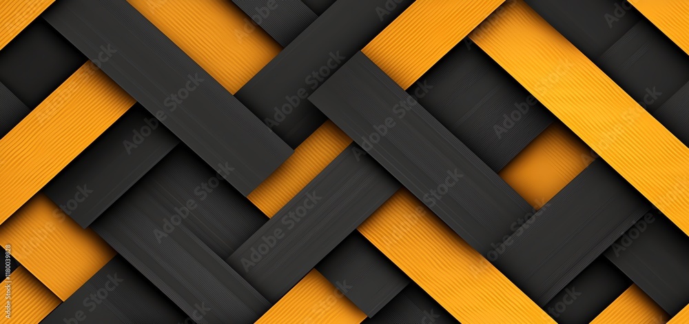 Poster a dynamic abstract background featuring a woven pattern of orange and black colors, perfect for crea