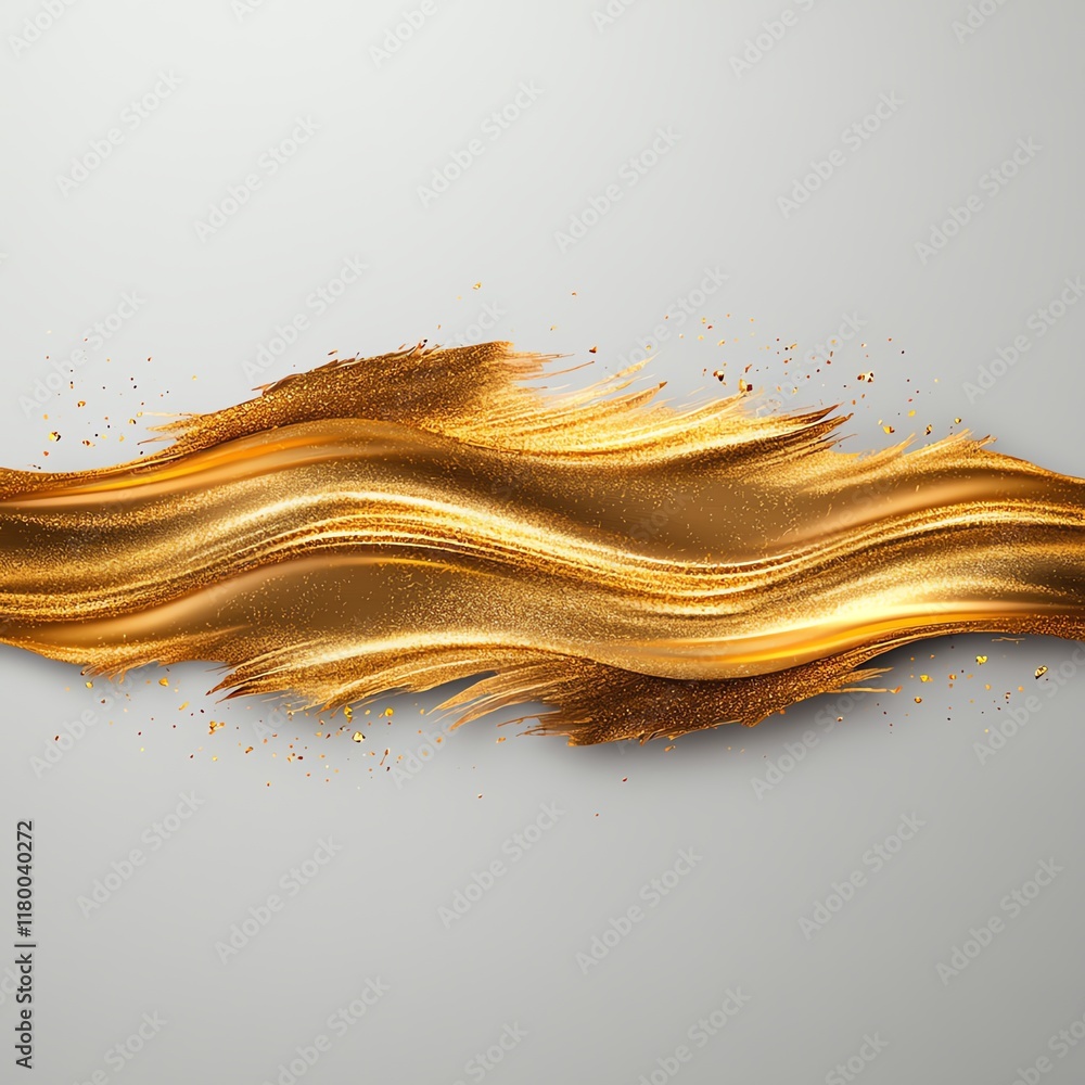 Poster a vibrant golden wave abstract design showcasing dynamic movement and elegance, perfect for backgrou