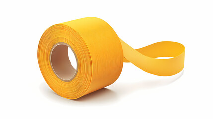 Roll of yellow medical tape for bandaging and support, isolated on a white background. Sunwoven. Illustration