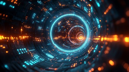 Obraz premium digital rendering of a futuristic tunnel or corridor