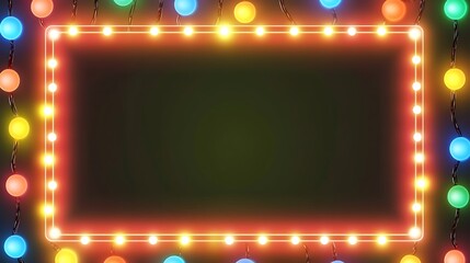 Obraz premium Festive Luminous Frame With Colorful Lights