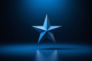 Obraz premium a close up of a star on a blue background with a light