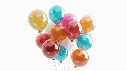 A festive and colorful design of air balloons in a bunch, perfect for celebrations and joyful events.