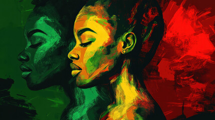 Fototapeta premium Vibrant abstract design for Black History Month