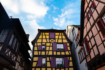 Building facades in Alsace during christmas period