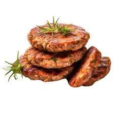 Fototapeta premium Chapli Kebab Minced Meat Patties on transparent background