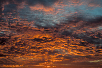 Dramatic sky with beautiful colors in the morning