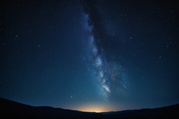 Fototapeta premium starry sky with a bright star and a long exposure of the milky