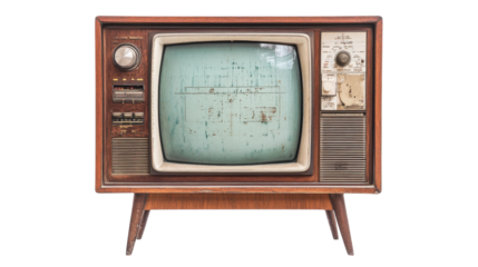 A vintage television set capturing nostalgia in a cozy retro living room environment