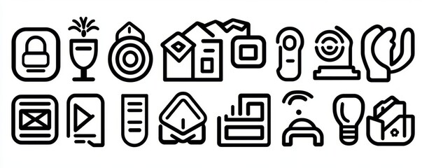 A big compilation of 576 minimalist line icons designed for web use, including categories like business, finance, SEO, shopping, logistics, medical, health, people, teamwork, contact us, arrows,