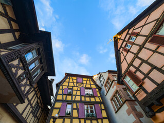 Building facades in Alsace during christmas period