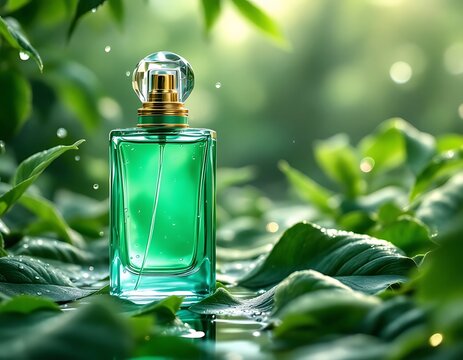 Emerald Perfume in Lush Greenery