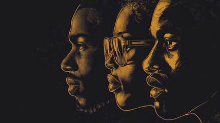 Stylized Black History Month design honoring heritage