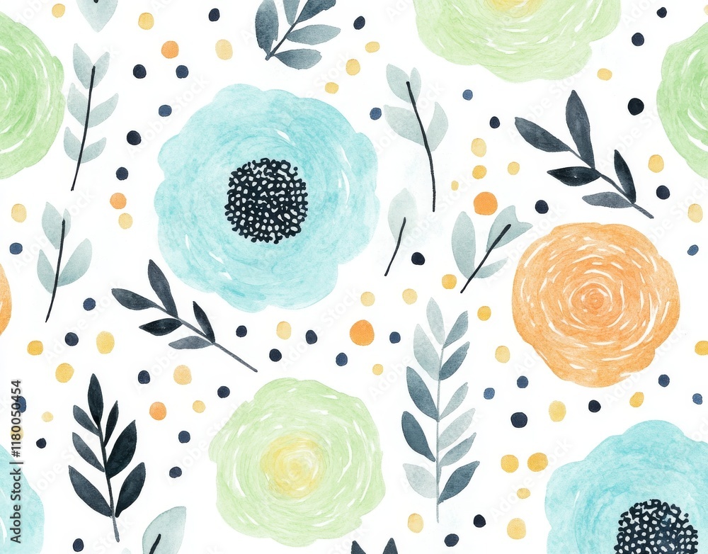 Aufkleber seamless pattern of minimalist abstract doodles and handwritten scribbles in a circular shape. perfe