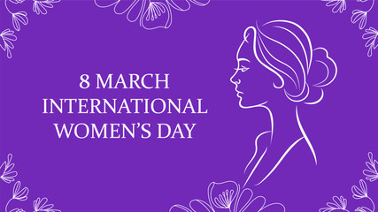 International Women's Day. March 8. Holiday concept. Template for background, banner, card, poster with text inscription.