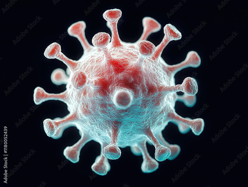 Aufkleber detailed view of virus structure showcasing its intricate features and significance in microbiology 