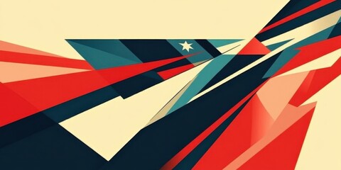 Abstract Geometric Design Red Blue Yellow Shapes