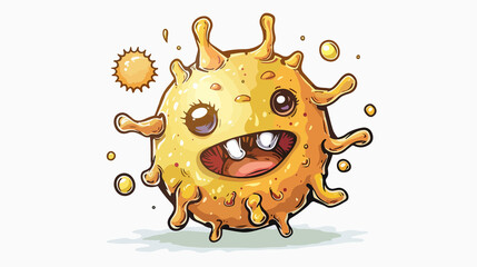 Fototapeta premium A playful cartoon illustration of a cute giraffe, designed in a vibrant, kid-friendly style.