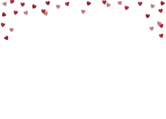 Happy Valentines day, birthday festive composition. Love, wedding banner. Red pink glittering hearts confetti isolated on background. Celebration, party. Sparkling metallic texture. Flatlay overlay