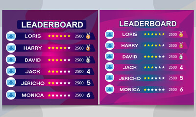 game leaderboard with abstract background vector template