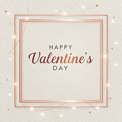 Happy valentine's day lettering presentation on minimal background.