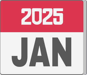 January 2025 vector illustration design