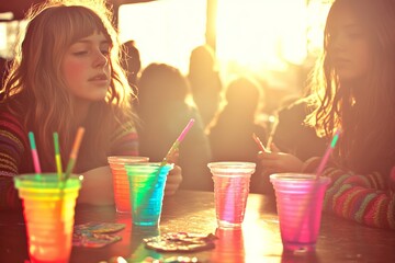 In an art therapy session, participants use various art materials