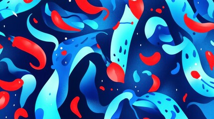 Abstract Colorful Design with Fluid Forms and Vibrant Colors. A Stunning Visual Composition with Intricate Patterns and Geometric Shapes.  Modern Art Deco Style.