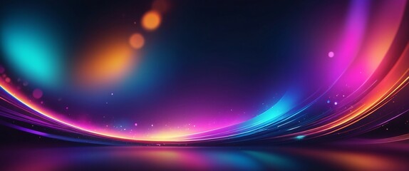 Obraz premium Vibrant Neon Swirl: Abstract art featuring a mesmerizing swirl of neon pink, blue, and orange lights creating a dynamic and energetic composition. Perfect for backgrounds or design elements. 